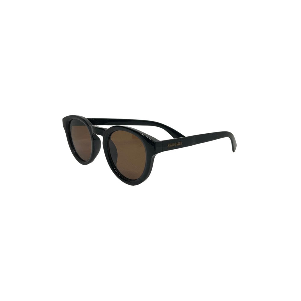Óculos de Sol Unissex San Keith Capri Preto Lente Marrom Redondo