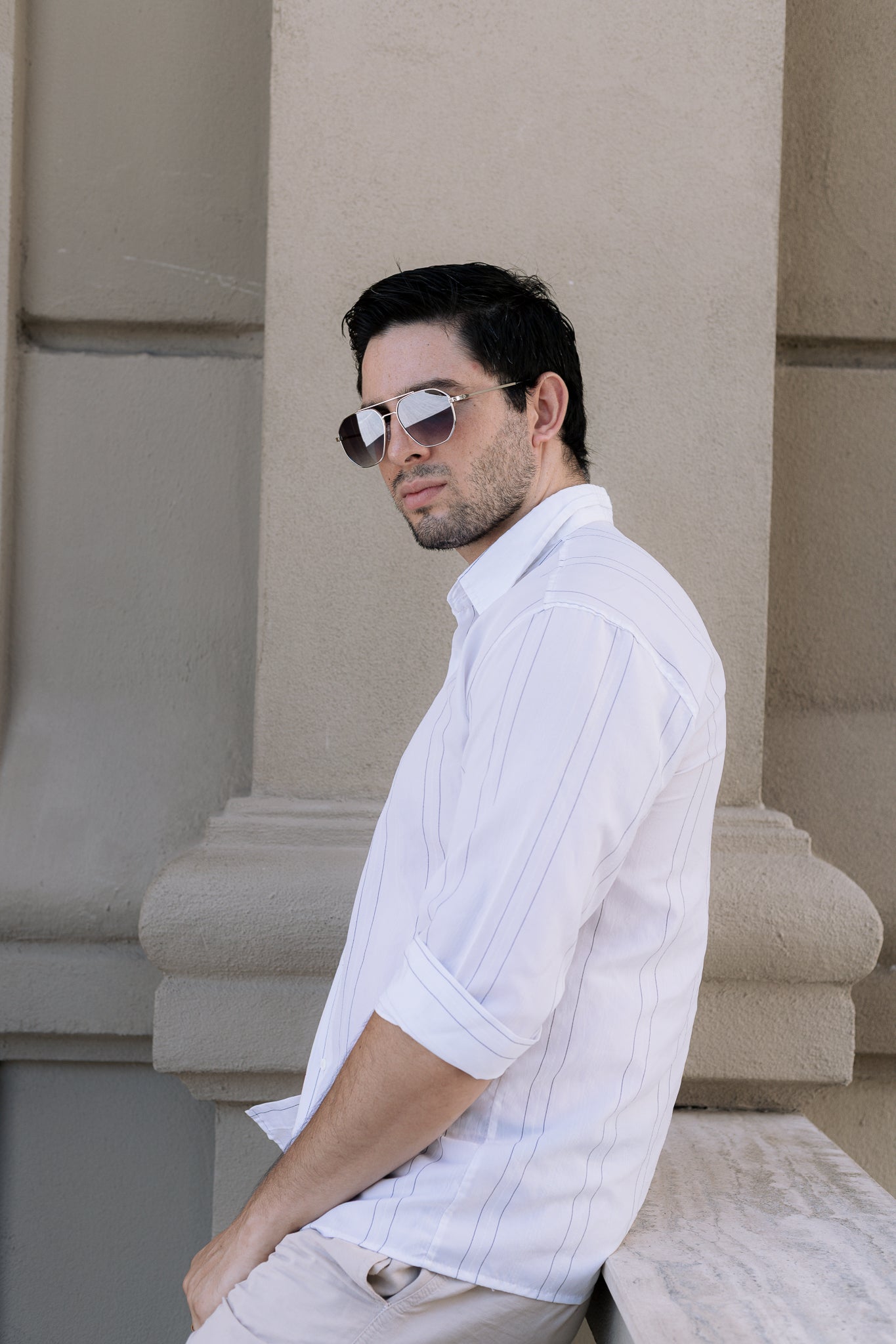 Óculos de Sol Masculino San Keith Executivo Prata