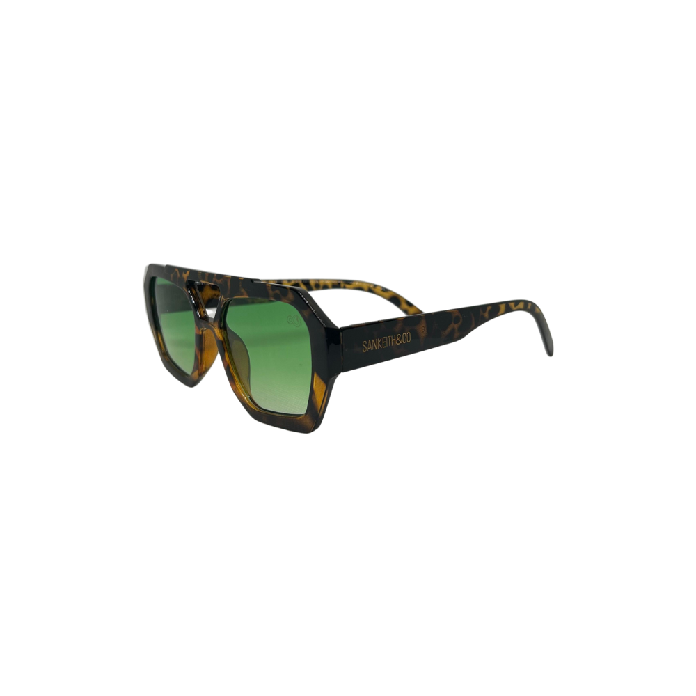 Óculos de Sol Unissex San Keith Londres Animal Print Lente Verde Degrade