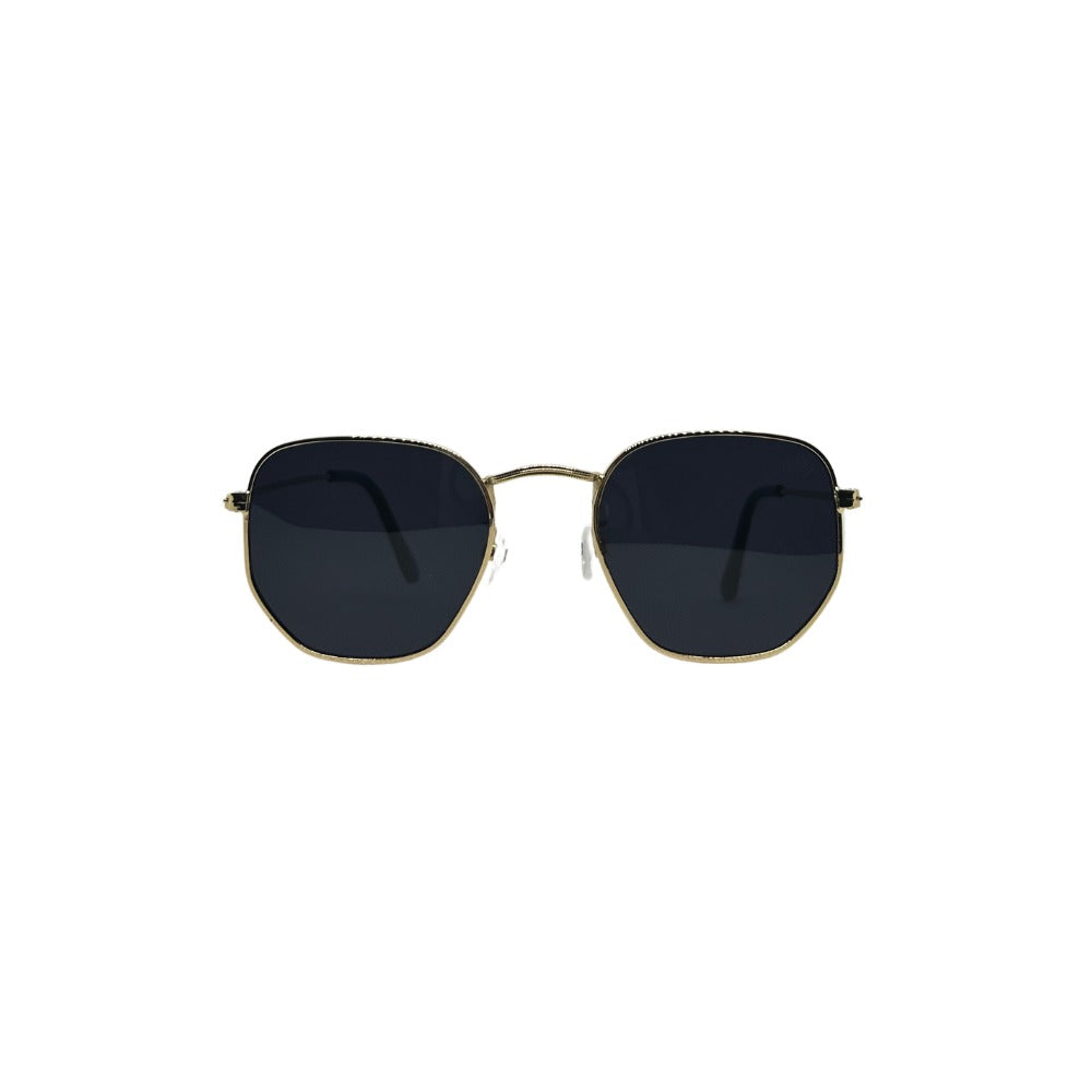 Óculos de Sol Unissex San Keith Roma Dourado Lente Preta Hexagonal