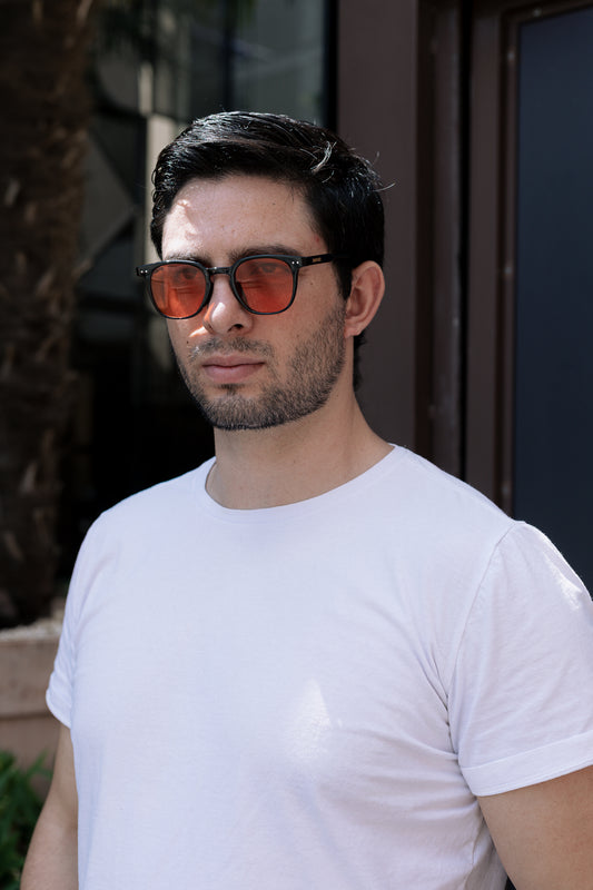Óculos de Sol Masculino San Keith Phanton Quadrado Preto Lente Vermelha