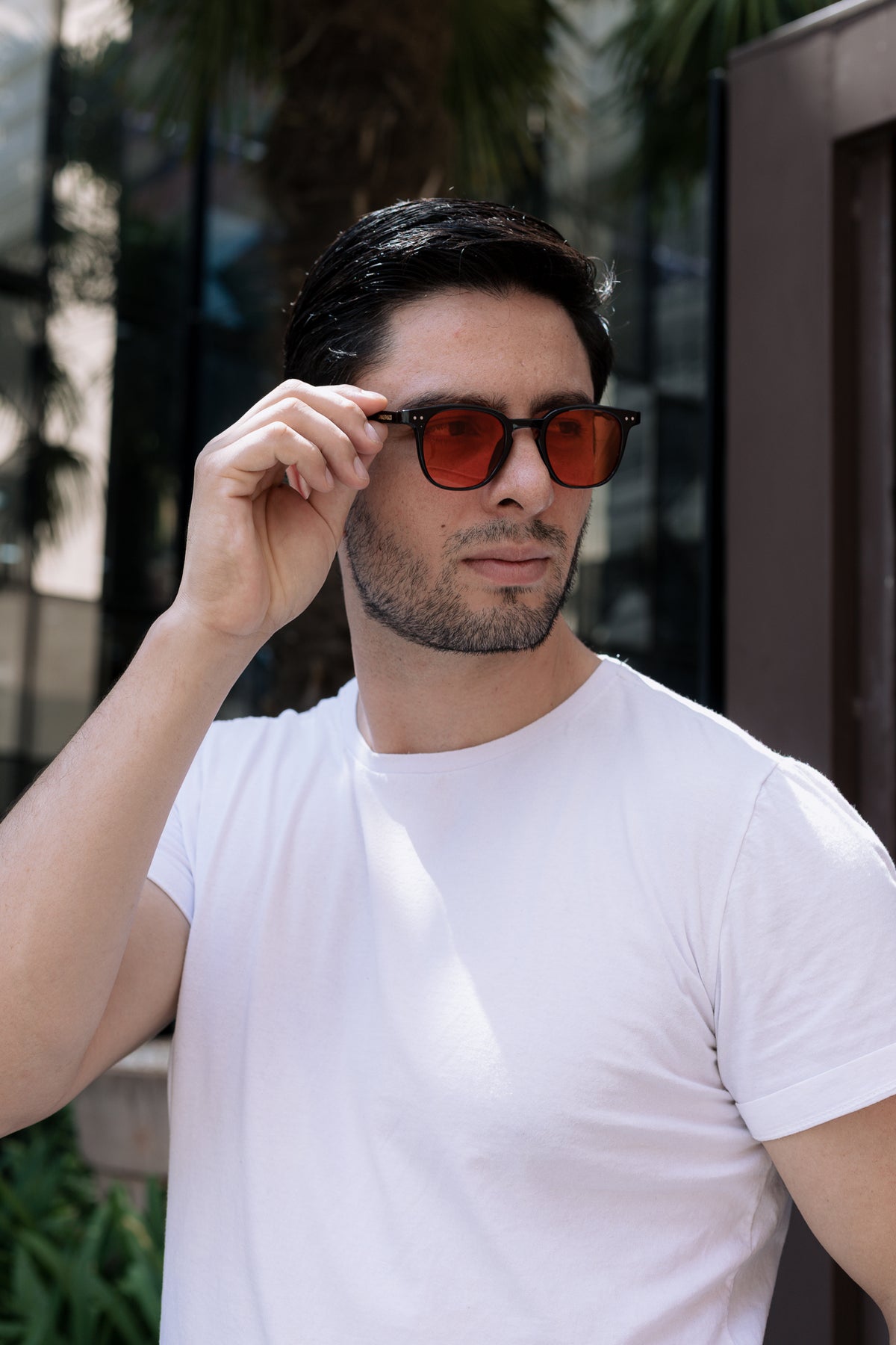 Óculos de Sol Masculino San Keith Phanton Quadrado Preto Lente Vermelha