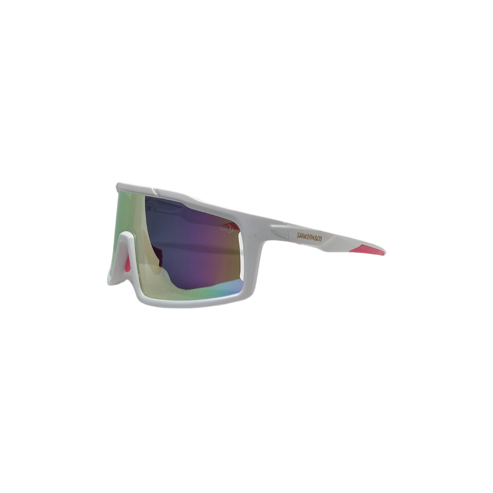 Óculos de Sol Feminino San Keith Bariloche Branco Com Rosa Espelhado