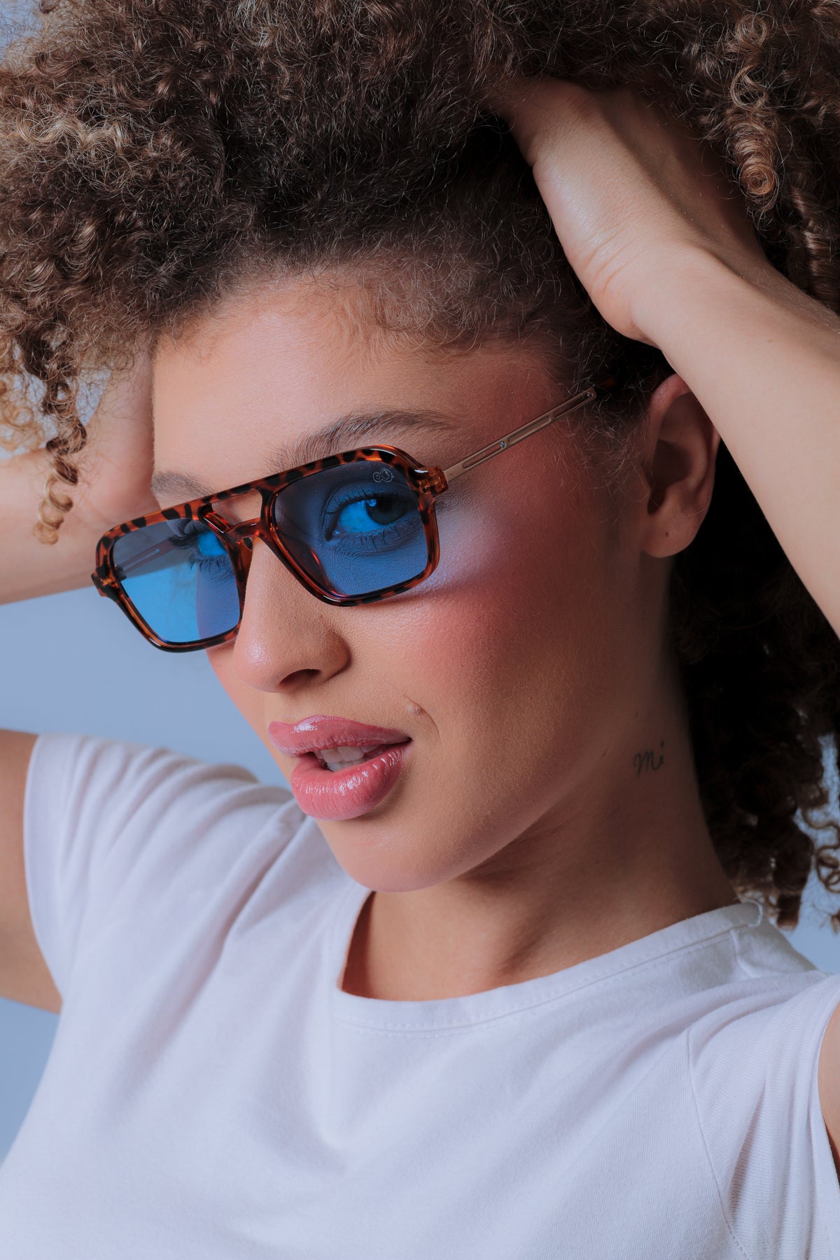 Óculos de Sol Unissex San Keith Ibiza Animal Print Lente Azul